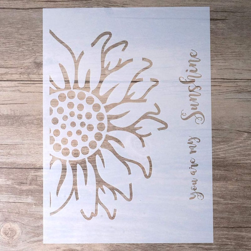 SLGIFT DIY Decorative Sunflower Stencil Template for Painting on Walls Furniture Crafts (A4 Size) - Image 1